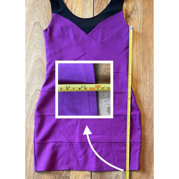 Express Purple & Mesh Bandage Bodycon Dress - Picture 7 of 8